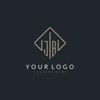 JB initial logo with curved rectangle style design vector