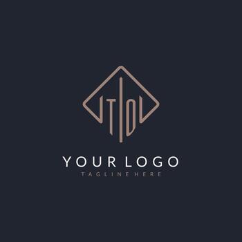 TO initial logo with curved rectangle style design vector