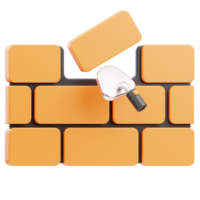 Brick wall Plaster 3D Illustration png