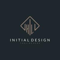 XL initial logo with curved rectangle style design vector