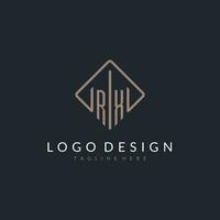 RX initial logo with curved rectangle style design vector