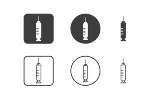 Hypodermic syringe icon design 6 variations. Hospital icons set, Isolated on white background. vector