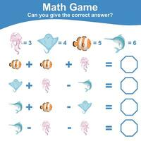 matemáticas juego para niños. contar y escribir el respuesta. educativo imprimible matemáticas hoja de cálculo. vector ilustración