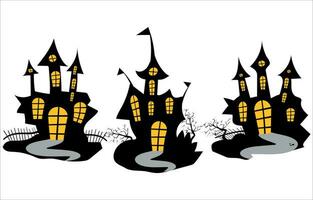 Vector halloween silhouette element collection