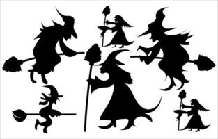 Vector halloween silhouette element collection