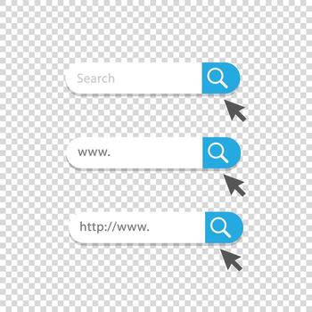 Search bar for UI, UX. WWW search. Search browser vector illustration. Vector search bar user interface graphic