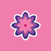 funny groovy playful flower in Y2K style. Hippie trendy flower card vector