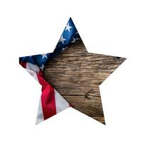 americano bandera en estrella forma aislado en blanco antecedentes foto