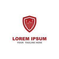 Tech shield security logo company template element, illustration vector. Suitable for your design need, logo, illustration, animation, etc. vector