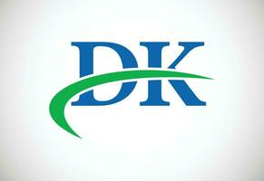 Alphabet initial DK letter logo design, Vector design template