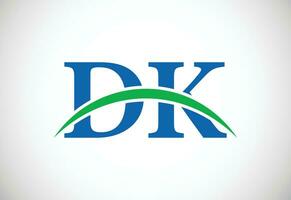 Alphabet initial DK letter logo design, Vector design template