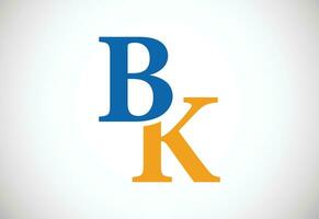 Alphabet initial BK letter logo design, Vector design template