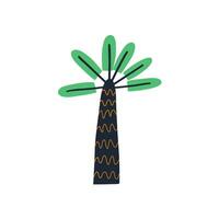 hand drawn palm tree in flat style. vector illustration.