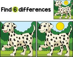 Dalmatian Dog Find The Differences vector