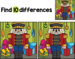 Christmas Nutcracker Find The Differences vector