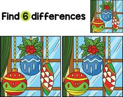 Christmas Ornament Find The Differences vector