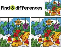 Christmas Bells with Ornament Find The Differences vector