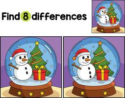 Christmas Snow Globe Find The Differences vector