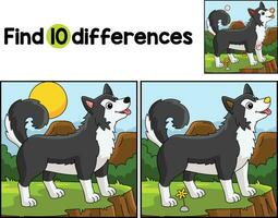 Siberian Husky Dog Find The Differences vector