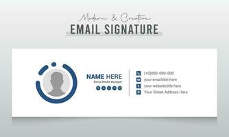 Email signature template or email footer and personal social media cover design vector