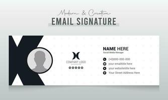 Email signature template or email footer and personal social media cover design vector