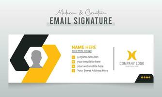 plantilla de firma de correo electrónico o pie de página de correo electrónico y diseño de portada de redes sociales personales vector