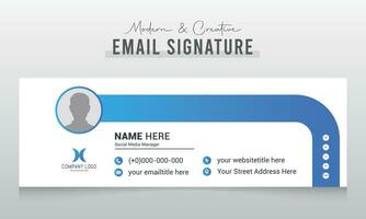 Email signature template or email footer and personal social media cover design vector