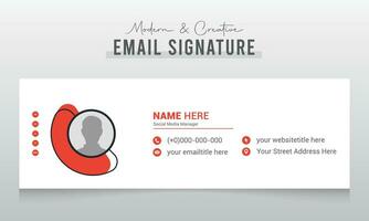 Email signature template or email footer and personal social media cover design vector