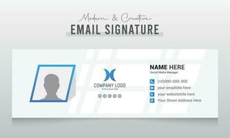 Email signature template or email footer and personal social media cover design vector