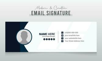 Email signature template or email footer and personal social media cover design vector