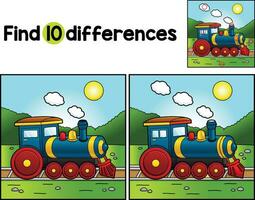 Steam Locomotive Vehicle Find The Differences vector