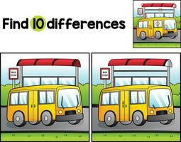 Bus Vehicle Find The Differences vector