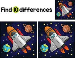 Rocket Ship Vehicle Find The Differences vector