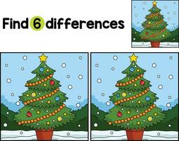 Christmas Tree Find The Differences vector