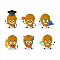 School student of zapote cartoon character with various expressions vector