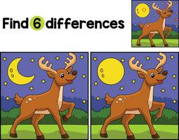 Christmas Reindeer Find The Differences vector