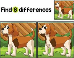 Beagle Dog Find The Differences vector