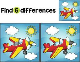 Propeller Plane Vehicle Find The Differences vector