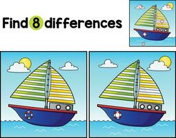 Sailboat Vehicle Find The Differences vector