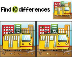 Tram Vehicle Find The Differences vector