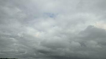 High Angle Drone's Camera Footage of Dramatic Clouds and Sky During Sunset over the Luton City of England UK. July 31st, 2023 photo