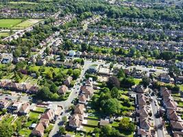 High Angle View of Residential Estate During Sunset over British Luton City of England UK photo