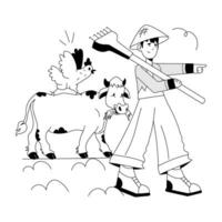 Trendy Farm Animals vector