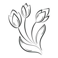 Flower Line Art for print vector