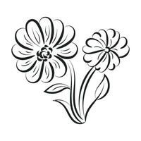 Flower Line Art for print vector