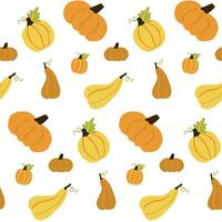 Seamless pattern with pumpkins. Fall background. Autumn season backdrop. Thanksgiving Day vector