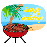 Happy holidays on the beach png