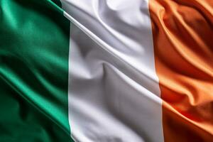 Waving flag of Ireland. National symbol of country and state photo