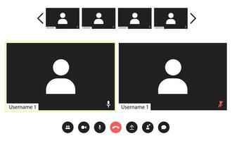 UI UX template for laptop, desktop and phone. Video conferencing and meeting vector