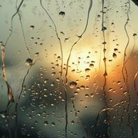 Misted glass with water droplets. photo